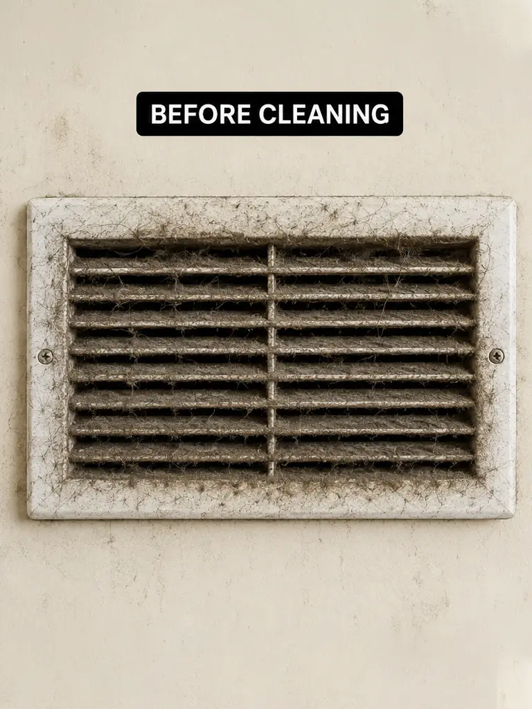 Dirty air vent before cleaning