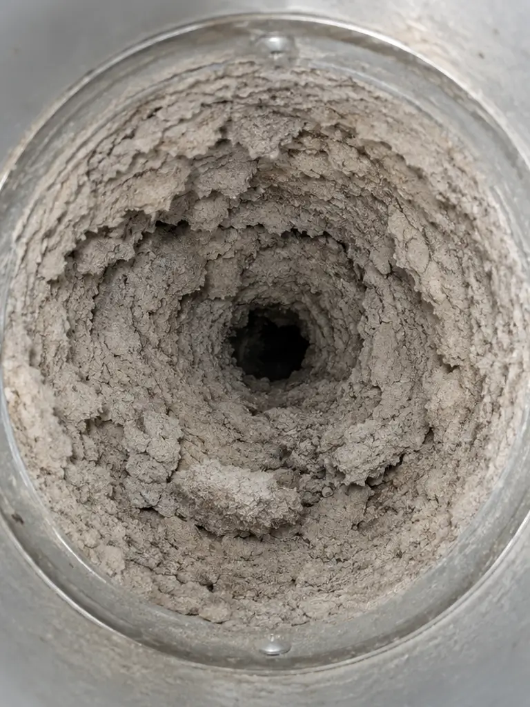 Dirty dryer vent before cleaning